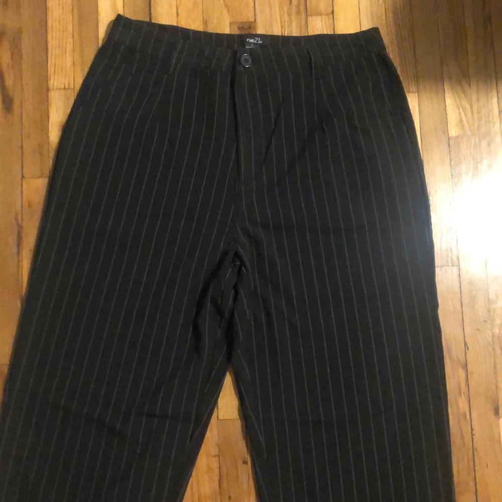 Rue21 Black Pinstripe Wide Leg Pants